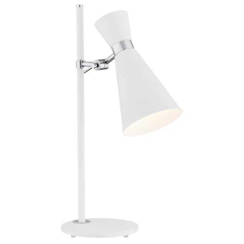 Lampa Biurkowa Lukka 3890 Argon 1xE27 15W Stal Lakierowana/ Stal Chromowana, Biały/Chrom