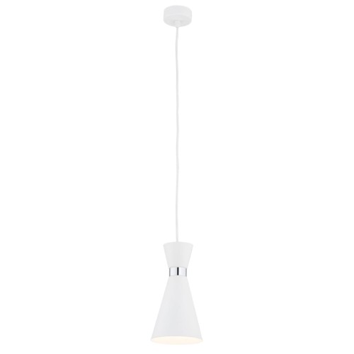 Lampa Wisząca Lukka 3892 Argon 1xE27 15W Stal Lakierowana/ Stal Chromowana, Biały/Chrom