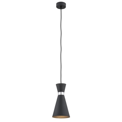 Lampa Wisząca Lukka 3896 Argon 1xE27 15W Stal Lakierowana/ Stal Chromowana, Czarny / Chrom