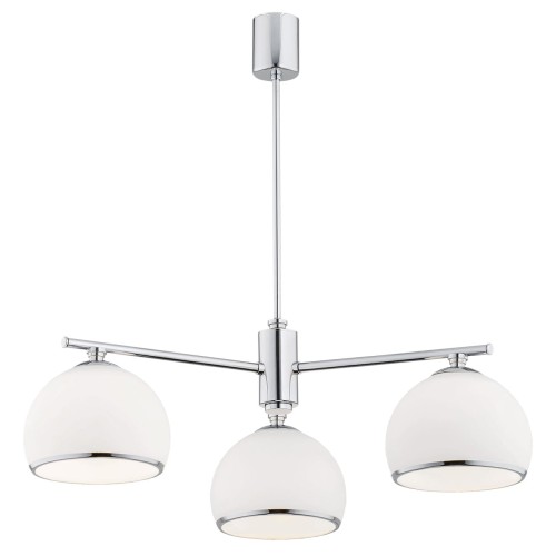 Lampa wisząca Żyrandol Marbella 1487 Argon 3xE27 15W Szkło/ Stal Chromowana/ , Opal Mat/ Chrom