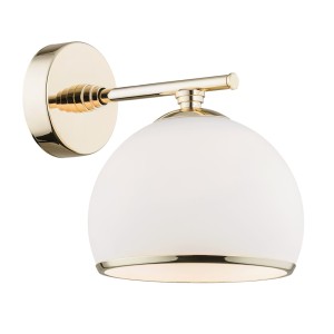 Lampa ścienna Kinkiet Marbella 4255 Argon 1xE27 15W Szkło/ Stal Mosiądzowana, Opal Mat/ Mosiądz