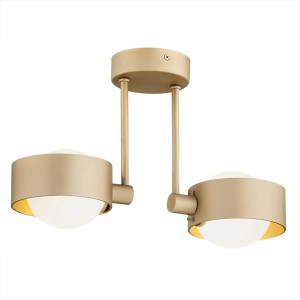 Lampa Wisząca Massimo Plus 7215 Argon 2xG9 6WLED Szkło/ Stal Lakierowana, Opal Mat/ Złoty