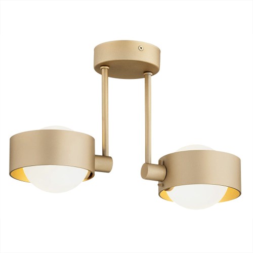 Lampa Wisząca Massimo Plus 7215 Argon 2xG9 6WLED Szkło/ Stal Lakierowana, Opal Mat/ Złoty