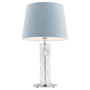 Lampa Stołowa Nancy 3844 Argon 1xE27 15W Szkło/ Elementy Chromowane , Błękitny