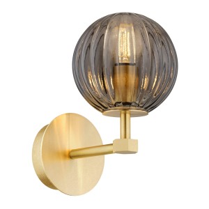 Lampa ścienna Kinkiet Paloma 8508 Argon 1xE14 7W Szkło/ Mosiądz, Dymny/ Mosiądz Szczotkowany