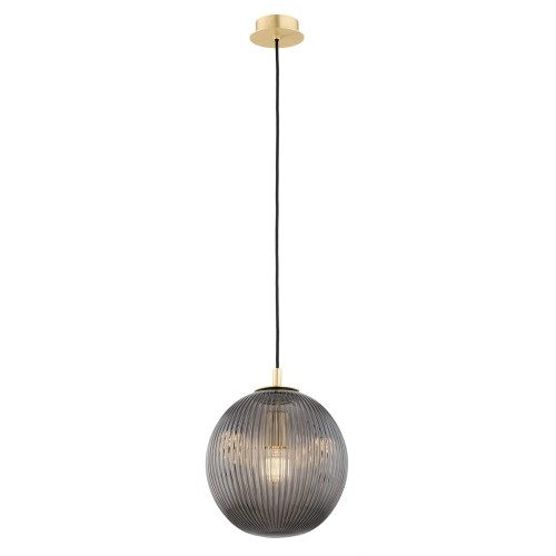 Lampa Wisząca Paloma 8513 Argon 1xE27 15W Szkło/ Mosiądz, Dymny/ Mosiądz Szczotkowany