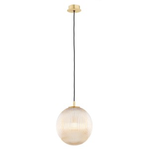 Lampa Wisząca Paloma 8515 Argon 1xE27 15W Szkło/ Mosiądz, Miodowy Lister / Mosiądz Szczotkowany