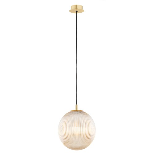 Lampa Wisząca Paloma 8515 Argon 1xE27 15W Szkło/ Mosiądz, Miodowy Lister / Mosiądz Szczotkowany