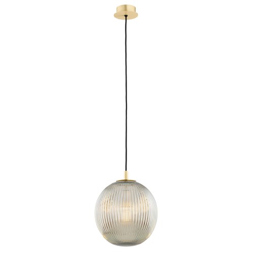 Lampa Wisząca Paloma 8519 Argon 1xE27 15W Szkło/ Mosiądz, Szary Lister / Mosiądz Szczotkowany