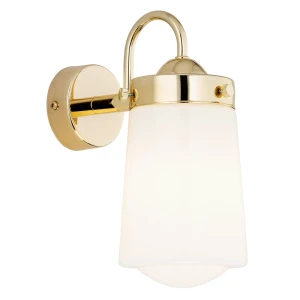 Lampa ścienna Kinkiet Pasadena 4717 Argon 1xE27 15W Szkło/ Stal Mosiądzowana, Biały Połysk/Mosiądz