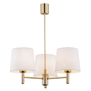 Lampa wisząca Żyrandol Ponte Plus 6110 Argon 3xE27 15W Stal Mosiądzowana, Śmietankowy