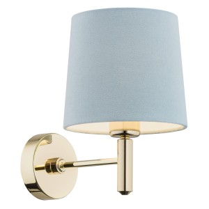 Lampa ścienna Kinkiet Ponte 4347 Argon 1xE27 15W Stal Mosiądzowana, Błękit