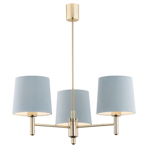 Lampa Wisząca Ponte 1484 Argon 3xE27 15W Stal Mosiądzowana, Błękit
