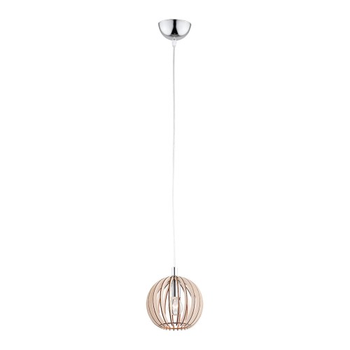 Lampa Wisząca Portoryko 3678 Argon 1xE14 7W Drewno/ Stal Chromowana, Jasny Brąz/ Chrom