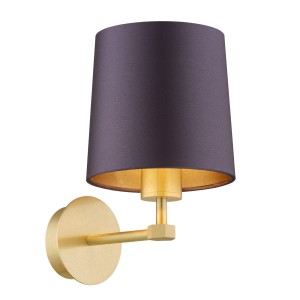 Lampa ścienna Kinkiet Princeton 8546 Argon 1xE27 15W Abażur Satynowy/ Mosiądz, Fioletowy-Śliwkowy