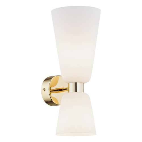 Lampa ścienna Kinkiet Reno 1034 Argon 2xE14 7W Szkło/ Stal Mosiądzowana, Opal Mat/ Mosiądz