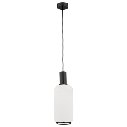 Lampa Wisząca Sagunto Plus 8563 Argon 1xE27 15W Szkło/ Stal Lakierowana, Opal Mat/ Czarny
