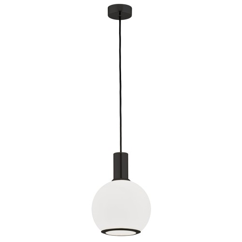Lampa Wisząca Sagunto Plus 8564 Argon 1xE27 15W Szkło/ Stal Lakierowana, Opal Mat/ Czarny