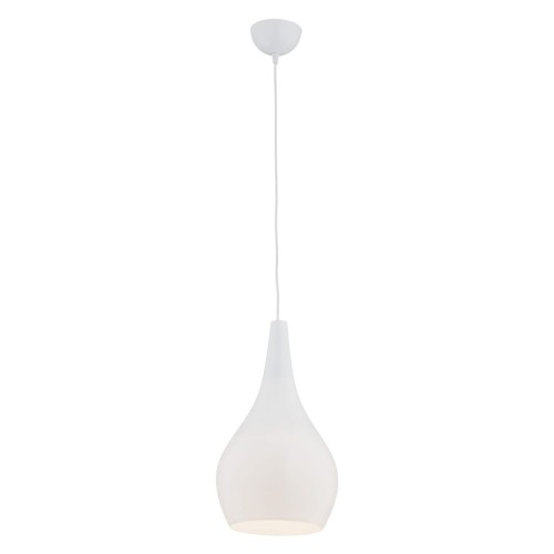Lampa Wisząca Santana 3996 Argon 1xE27 15W Szkło/ Stal Lakierowna, Opal/ Biały Połysk