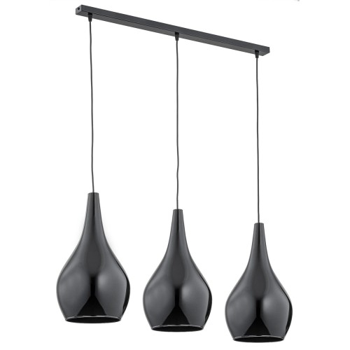 Lampa Wisząca Santana 1409 Argon 3xE27 15W Szkło/ Stal Lakierowna, Czarny/ Czarny Połysk