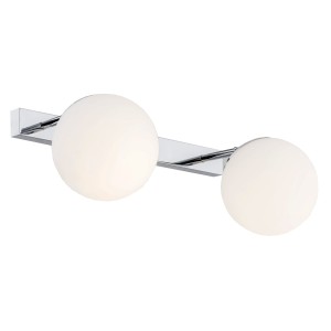 Lampa ścienna Kinkiet Satelite 840 Argon 2xE27 15W Szkło/ Stal Chromowana, Opal Mat/ Chrom