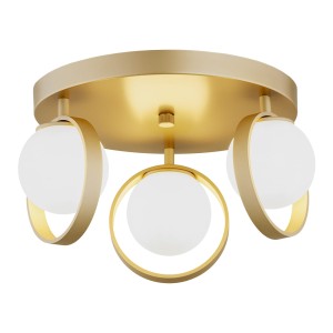Lampa sufitowa Plafon Saturnia 6248 Argon 3xG9 6W Szkło/ Stal Lakierowana, Opal Mat/ Złoty
