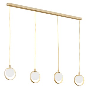Lampa wisząca Saturnia 1809 Argon 4xG9 6W Szkło/ Stal Lakierowana, Opal Mat/ Złoty