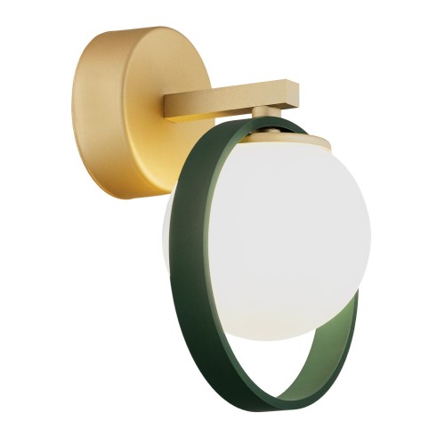Lampa ścienna Kinkiet Saturnia 8258 Argon 1xG9 6W Szkło/ Stal Lakierowana, Opal Mat/ Zielony
