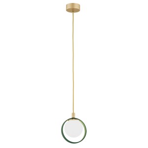 Lampa wisząca Saturnia 8256 Argon 1xG9 6W Szkło/ Stal Lakierowana, Opal Mat/ Zielony