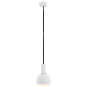Lampa Wisząca Sines 4215 Argon 1xE27 15W Stal Lakierowana/ Stal Mosiądzowana , Biały/Mosiądz