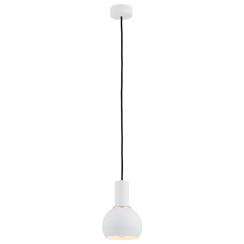Lampa Wisząca Sines 4215 Argon 1xE27 15W Stal Lakierowana/ Stal Mosiądzowana , Biały/Mosiądz