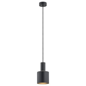 Lampa Wisząca Sines 4219 Argon 1xE27 15W Stal Lakierowana/ Stal Mosiądzowana , Czarny / Mosiądz