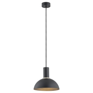 Lampa Wisząca Sines 4222 Argon 1xE27 15W Stal Lakierowana/ Stal Mosiądzowana , Czarny / Mosiądz