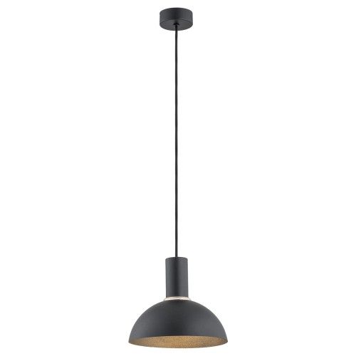 Lampa Wisząca Sines 4222 Argon 1xE27 15W Stal Lakierowana/ Stal Mosiądzowana , Czarny / Mosiądz