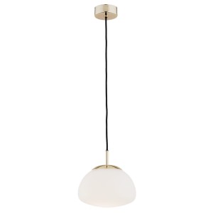 Lampa Wisząca Trini 4352 Argon 1xE27 15W Szkło/ Stal Mosiądzowana, Opal Mat/ Mosiądz