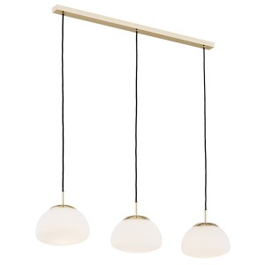 Lampa Wisząca Trini 1494 Argon 3xE27 15W Szkło/ Stal Mosiądzowana, Opal Mat/ Mosiądz
