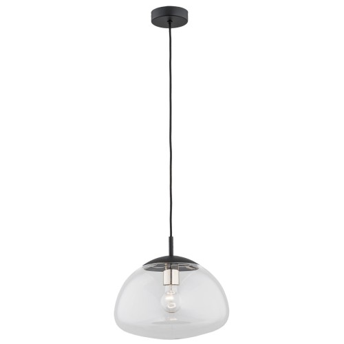 Lampa Wisząca Trini 4332 Argon 1xE27 15W Szkło/ Stal Lakierowana, Transparentny/ Czarny Mat