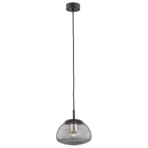 Lampa Wisząca Trini 4333 Argon 1xE27 15W Szkło/ Stal Lakierowana, Dymny/ Czarny Mat