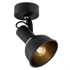 Lampa ścienna Kinkiet Twist 4900 Argon 1xE14 7W Stal Lakierowana/ Stal Mosiądzowana, Czarny / Mosiądz