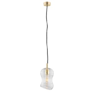 Lampa Wisząca Deportivo 4742 Argon 1xE27 15W Szkło Kryształowe/ Stal Mosiądzowana, Transparenty/ Mosiądz