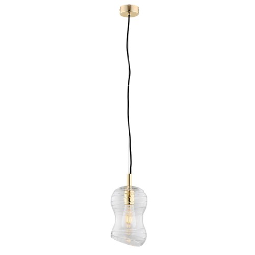 Lampa Wisząca Deportivo 4742 Argon 1xE27 15W Szkło Kryształowe/ Stal Mosiądzowana, Transparenty/ Mosiądz