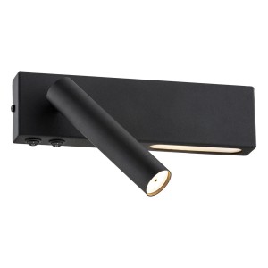 Lampa ścienna Kinkiet Jasper 1035 Argon 1xG9 + LED 6WLED + 4,5W Stal Lakierowana, Czarny
