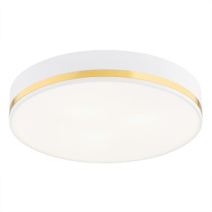 Lampa sufitowa Plafon Amore 7035 Argon 2xE27 15W Szkło/ Stal Lakierowana, Biały/Złoty