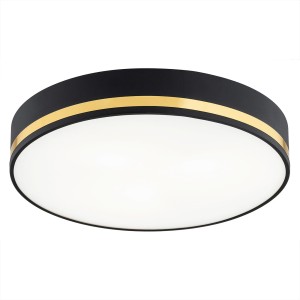 Lampa sufitowa Plafon Amore 7041 Argon 2xE27 15W Szkło/ Stal Lakierowana, Czarny/Złoty