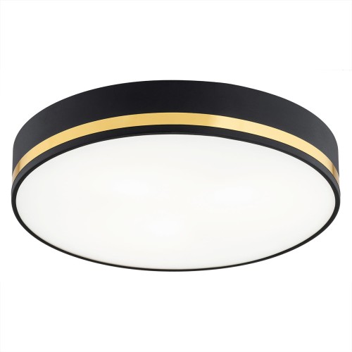 Lampa sufitowa Plafon Amore 6141 Argon 3xE27 15W Szkło/ Stal Lakierowana, Czarny/Złoty