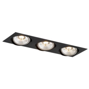 Oprawa Stropowa Olimp Plus 6116 BZ Argon 3xGU10 LED AR111 12W Stal Lakierowana, Czarny
