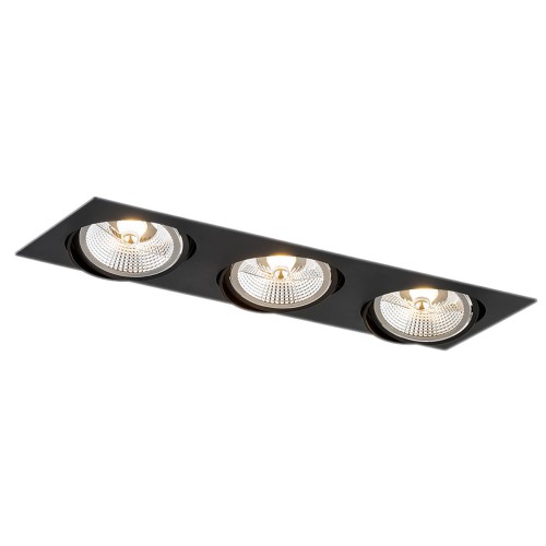Oprawa Stropowa Olimp Plus 6116 BZ Argon 3xGU10 LED AR111 12W Stal Lakierowana, Czarny