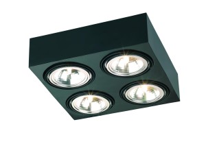 Lampa sufitowa Plafon Rodos 1553 Argon 4xG9 6WLED Stal Lakierowana, Czarny