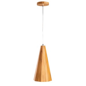 Lampa wisząca sufitowa Angular QN-ANGULAR-P-S-TEAK Accord Lighting 1x40W E27 Aluminium niklowane/Naturalny fornir drewniany Brązowy/Drewno