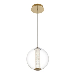 Lampa wisząca sufitowa Atomo QN-ATOMO-1P-BG Eurofase 1x9W LED Aluminium/Stal/Szkło złoty/Przezroczysty